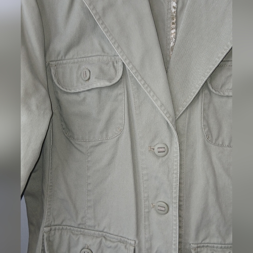 Sonoma 100% Cotton Sage Blazer Jacket Womens Large Officewear Casual - Picture 3 of 8